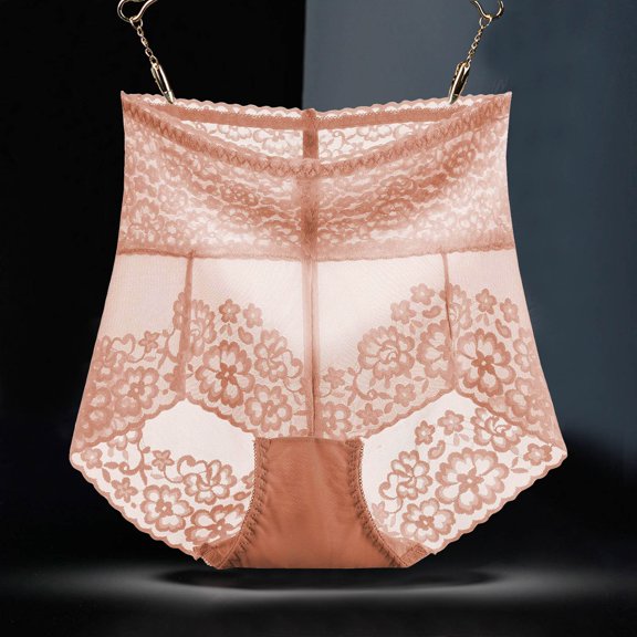 Womens Underwear Plus Size Women's Floral Lace Underwear High Waist Hollow Sheer Lace Briefs Panties High Waist Hip Lift Panties XXL