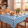 thumbnail image 6 of Sm:)e 3 Pack Blue and White Farmhouse Style Disposable Checkered Tablecloth 54x108 Inch, Yarn-Dyed Woven Table Cover for Dining Decor, Rectangle, 6 of 6