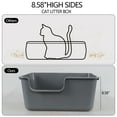 thumbnail image 4 of Afromy 4-Pack Plastic High Wall Cat Litter Box with Scoop, Open Air Kitty Litter Pan,  Gray, 4 of 7