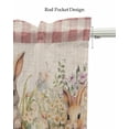 thumbnail image 5 of Easter Bunny Plaid Linen Curtain Valance for Bedroom/Bathroom/Kitchen/Office/Living/Dining Room Windows,Spring Garden Flower Eggs Herbs Pink Pocket Topper Drapes Decorative Cafe Drapery Panel 54x18, 5 of 6