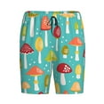 thumbnail image 4 of Naloa Mushrooms Men's Short Pajama Pants, Lounge Comfort Shorts with Elasticized Waistband and Side Pockets - XX-Large, 4 of 9