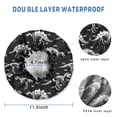 thumbnail image 3 of Shower Caps,Black Dinosaurs Skeleton Text Pattern Waterproof Shower Cap for Women 4 Pieces,Double Reusable Hair Cover for Shower PEVA Elastic Stretch Hem, 3 of 7