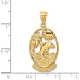 thumbnail image 3 of 14K Yellow Gold Sea Isle With Dolphin Sunset Scene Charm (29.95 X 15.3) Made In United States k8260, 3 of 5