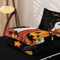thumbnail image 5 of Erosebridal Kawaii Spooky Animal Zipper Twin Comforter Sets with Fitted Sheet and 2 Pillowcases, Happy Halloween Zipper Bedding Set for Boys Girls, White Orange Red, Black Reversible, 5 of 7