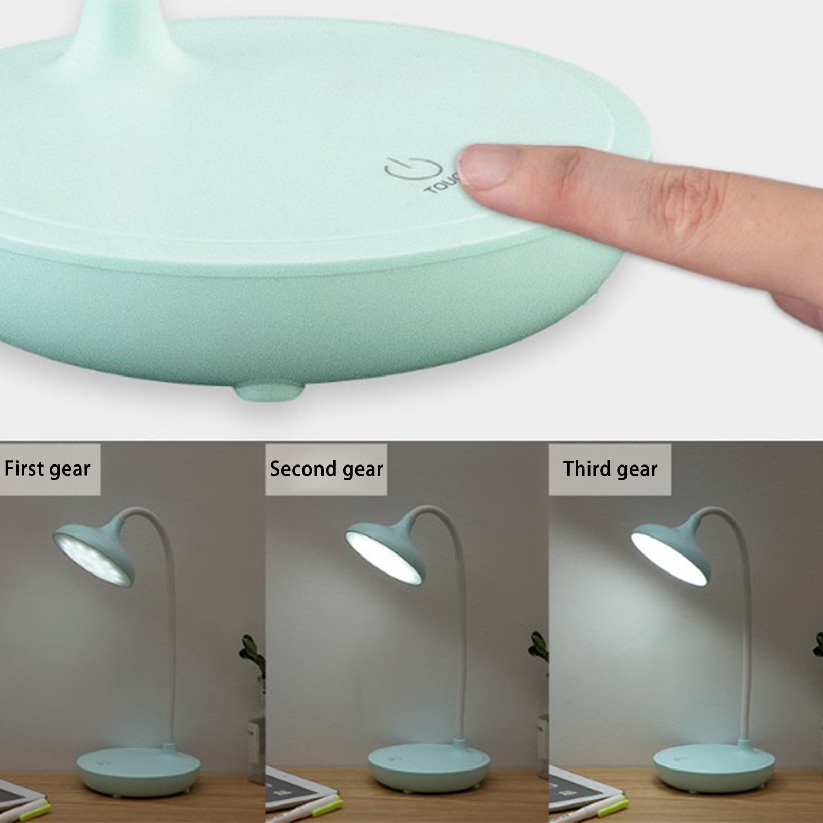 TACILIP Office, New LED Desk Lamp Foldable Plug In Reading Lamp 3 Grade Colour Temperature Adjustment Stepless Dimming Table Lamp Night Light for Living Room Office Dorm Gift School