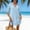 *Blue, variant on ClodeEU Women's Cotton Linen Lace Lapel V Neck Short Sleeve Shirt Dress,Casual Beach Cover Up Loose Dress Black,Women's Plus L