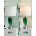 thumbnail image 2 of 26in Glass Table Lamp for Nightstand Deco Gradient Green Modern Lamp with Led Bulb, 2 of 8