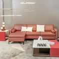 thumbnail image 3 of Costway Modular L-shaped Sectional Sofa w/ Reversible Chaise & 2 USB Ports Coral Pink, 3 of 10
