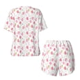 thumbnail image 6 of Wukai Tulips Flowers Women's Pajama Set,Short-Sleeve Top and Shorts with Elastic Waistband and Pockets for Loungewear, Yoga, and Casual Wear-4X-Large, 6 of 8