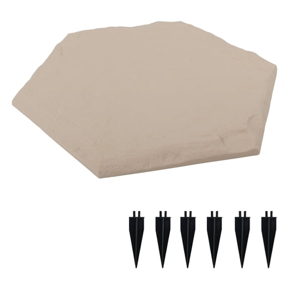 Hexagonal Garden Stepping Stones - Ground Nails, Easy Install, Durable - for Outdoor Walkways, Lawns & Parks