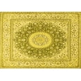 thumbnail image 1 of Ahgly Company Machine Washable Indoor Rectangle Medallion Yellow Traditional Area Rugs, 2' x 4', 1 of 4