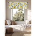 thumbnail image 3 of Kitchen Valances for Window, Yellow Daisy Country Leaves Light Filtering Rod Pocket Valance Curtain, Farm White Wooden Grain Short Curtains Window Topper for Bedroom Bathroom Living Room 42x12in, 3 of 9