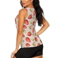 thumbnail image 4 of Picia Strawberries Pattern Women's Workout Tank Top,Breathable Activewear,Slim Fit Athletic Top,Versatile Workout Moisture-wicking top-Large, 4 of 9