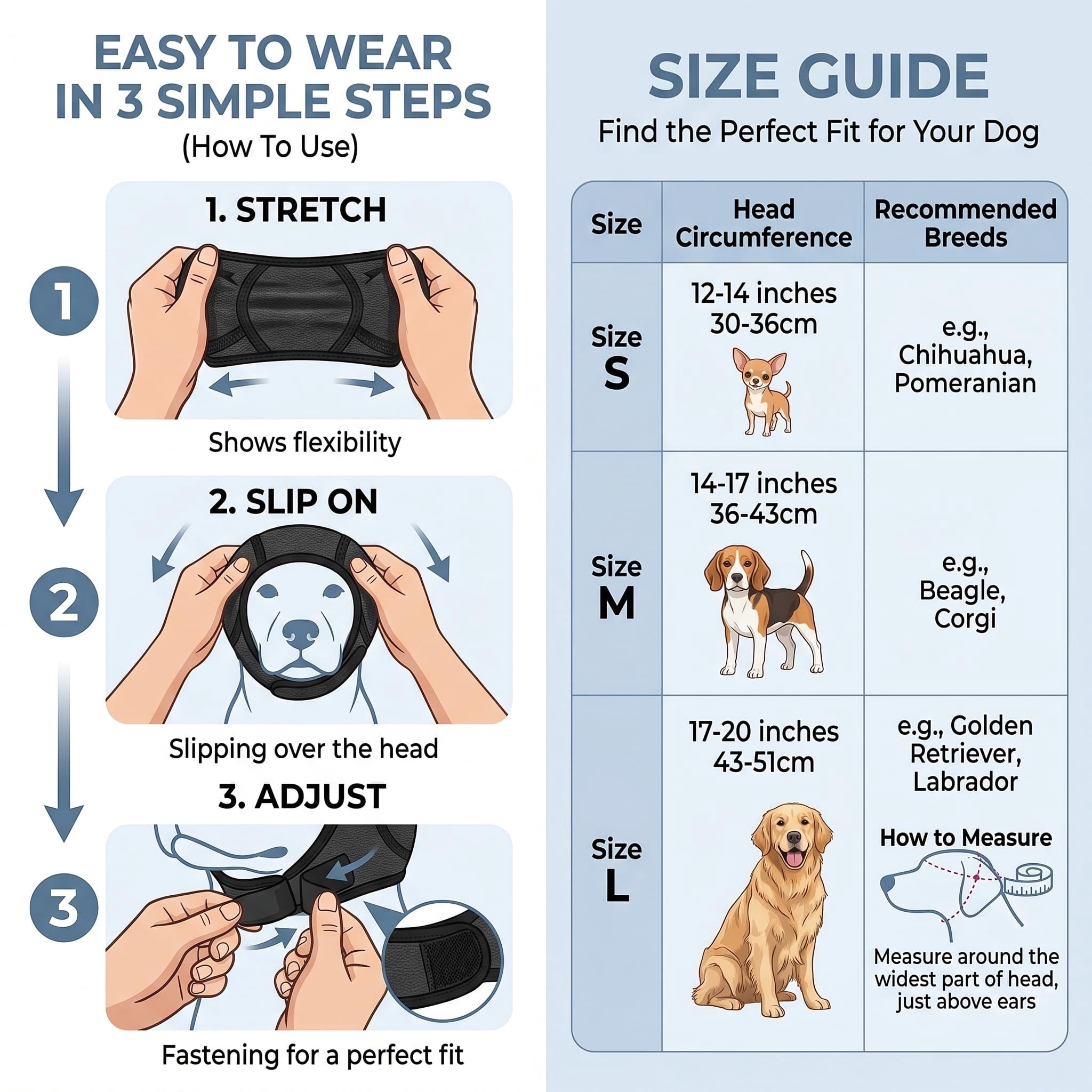 Calm Tails Ear Muffs for Dogs, Noise Cancelling Ear Wrap For Dogs, Ear Muffs, Sound Blocking Protection