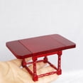 thumbnail image 2 of Mesa de comedor plegable en miniatura con forma de casa de muñecas, madera roja vintage, 2 of 3