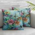 thumbnail image 3 of HENGT  Watercolor Flowers Dragonfly Farmhouse Pillow Cover Decorative Square Throw Pillow Cover for Sofa Couch Decoration, 3 of 5