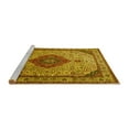 thumbnail image 2 of Ahgly Company Machine Washable Indoor Square Medallion Yellow Traditional Area Rugs, 6' Square, 2 of 4