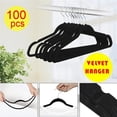 thumbnail image 2 of Yaheetech Non Slip Velvet Hangers - 100 Pack Clothes Hanger Hook Swivel 360, 2 of 17