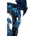 thumbnail image 4 of 20"H Large Blue Frozen Dragon On Arch With Wyrmling By Ice Stalagmite Statue, 4 of 11