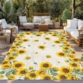 thumbnail image 3 of Outdoor Rug 5x7 ft Farmhouse Sunflowers Floral Print Waterproof Outdoor Patio Rug Mat Non Slip Outside Area Rugs Carpet for RV,Camping,Porch,Deck,Pool,Balconybackyard,Beige, 3 of 9