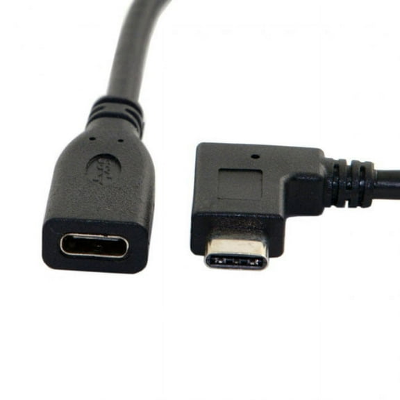 CY 90 Degree Right Angled USB-C USB 3.1 Type C Male to Female Extension Data Cable for Laptop Tablet 20cm