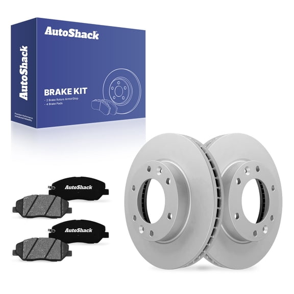 AutoShack Front Brake Rotors & Ceramic Pads for Kia & Hyundai, Sedona 2006-2012, 2014 Entourage 2007-2010, FWD V6 3.5L 3.8L - Coated - ArmorStop - 11.73" (297.9 mm), 6-Lug