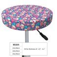 thumbnail image 2 of Kdxio colorful Skull flower Print Stool Covers Round,Stretch Round Bar Stool Covers Washable Bar Stool Cushion Slipcover for 12-15 Inch Chair, 2 of 5