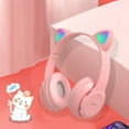 thumbnail image 6 of Bluetooth Cat Ear Headphones for Kids & Adults, Cat Ear LED Light Toddlers Study Headphones,Wireless & Wired Mode Foldable Headset with Mic,Clear Sound Quality for iPhone/iPad/Laptop/PC,Pink, 6 of 13