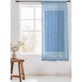 thumbnail image 3 of Sheer Curtains 63 Inch Length, Sky Blue Retro Greek Key Semi Sheer Curtains Light Filtering Window Treatment, Geometric Greece Ancient Farmhouse Privacy Voile Drapes for Living Room 52x63 Inch, 3 of 7