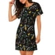 thumbnail image 2 of Easygdp Wasp and Florals Camisón de manga corta para mujer, informal, estampado, 2 of 6