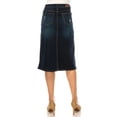 thumbnail image 3 of Fashion2Love Women's Juniors/Plus Size Calf - Length Stretch Denim A-Line Skirt, 3 of 5