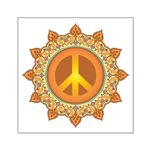 CafePress - Peace Symbol Square Sticker 3 X 3 - Square Sticker 3" x 3"
