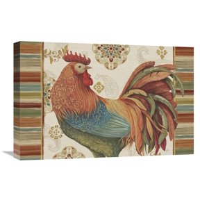 Global Gallery Daphne Brissonnet 'Rooster Rainbow IA' Canvas Wall Art