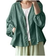 thumbnail image 2 of TMOYZQ Womens Cardigan Oversized Cotton Linen Blazer Casual Long Sleeve Spring Summer Jackets, 2 of 7