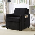 thumbnail image 3 of MODERNLUXE 5-Position Adjustable Backrest Convertible Sleeper Sofa,31.5" Pull Out Sofa Bed,Side Pockets and a Storage Basket,Fold Out Chair Bed,Chenille Black, 3 of 13
