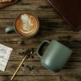 thumbnail image 1 of Juego de 6 tazas de café de cerámica con mango grande y borde ondulado, apto para horno, 1 of 4