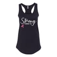 thumbnail image 2 of Wild Bobby Strong Joshua 1:9 Breast Cancer Breast Cancer Awareness Women Racerback Tank Top, Black, Small, 2 of 6