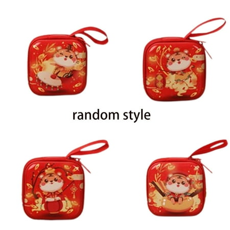 

2022 Chinese Tiger Year Tinplate Storage Box Cartoon Tigers Square Round Bag