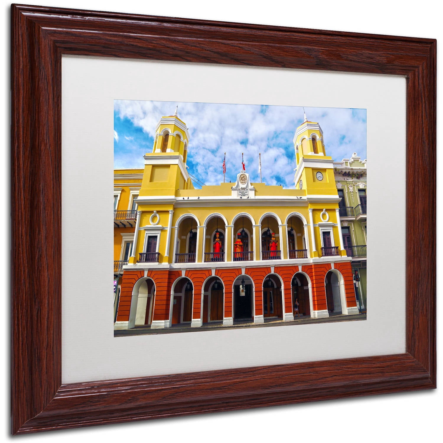 Trademark Fine Art "Alcaldia de San Juan" Canvas Art by CATeyes, White Matte, Wood Frame