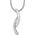 thumbnail image 1 of Sterling Silver Rh Plated White Ice .02Ct. Diamond Necklace Made In India qw218-18, 1 of 5