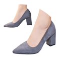 thumbnail image 3 of Win s Way Women's Suede Pointed Toe Heel Pumps Comfort Work Dress High Heels, 3 of 9