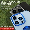 thumbnail image 2 of Elehold Ring Holder Kickstand Plating Case Compatible with iPhone 14 Pro Max Case 6.7 inch, Made of Clear Soft Silicone with folding hidden Car Magnetic Shockproof Cover Transparent Phone Case,Silver, 2 of 10