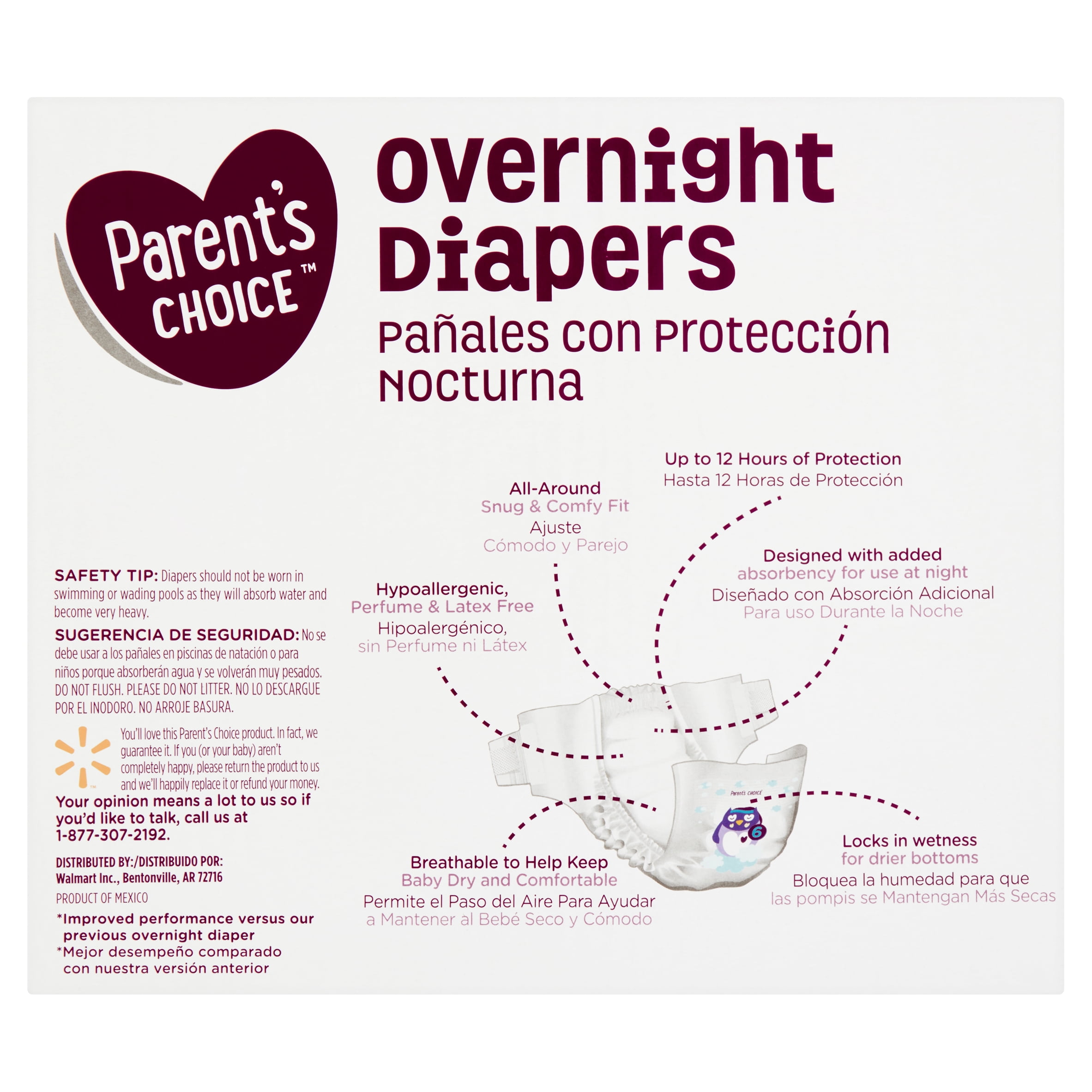 parents choice overnight diapers size 6