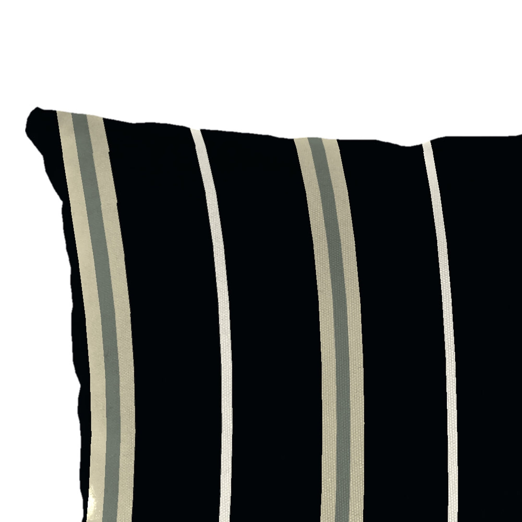 Jordan Manufacturing 12" x 18" Platt Ink Black Stripe Rectangular Outdoor Lumbar Throw Pillow (2 Pack)