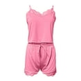 thumbnail image 4 of Pink Womens Underwear Womens Pajama Sets Soft Lace Trim Sleepwear 2 Piece Shorts Set Neck Pj Nightwear Bridal Gifts, 4 of 5
