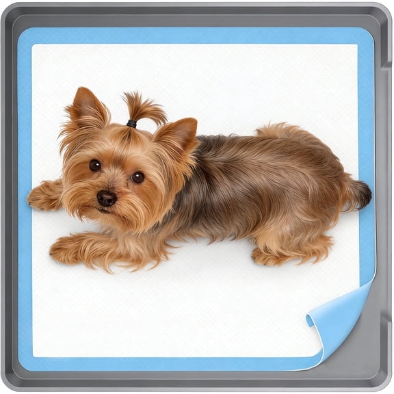 Pee Pad Holder for Dog,24" × 24" Puppy Pad Holde,Silicone Mat with Raised Edge Design Easy to Clean Indoor, Light Gray