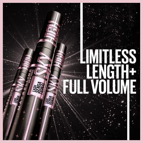 Máscara Voluminizadora Sky High Lavable de Maybelline Nueva York, Negro Cósmico, 0.24 fl oz