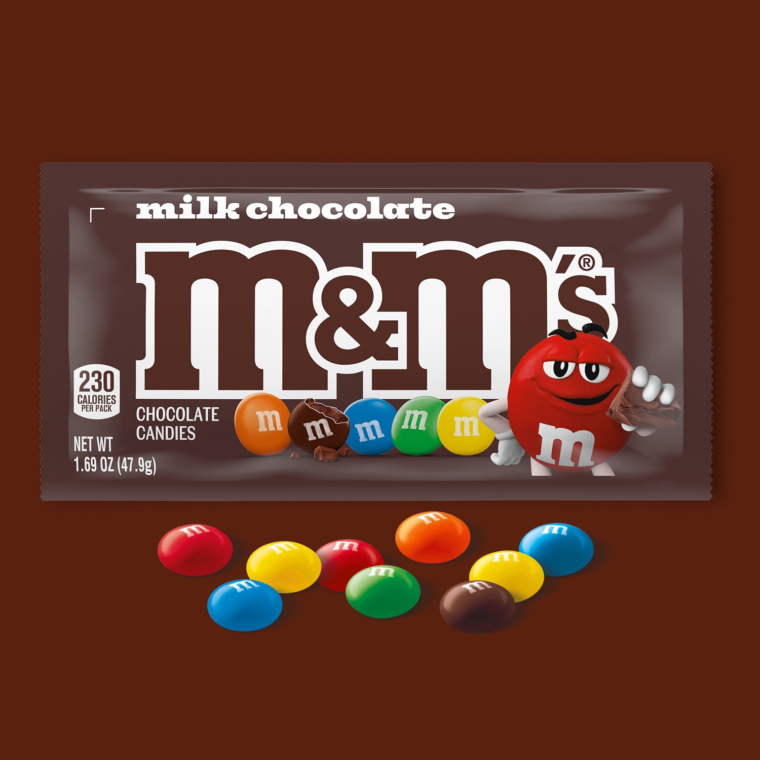 M&M's Milk Chocolate Candy, Full Size - 1.69 oz Bag