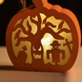 thumbnail image 2 of Calabaza De Madera De Halloween Con Cordón Lámpara De Calabaza Decorativa De Madera Decoraciones De Halloween Para Interiores Y Exteriores Moyic HA045050-04, 2 of 6
