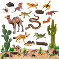 thumbnail image 1 of Set de figuras de animales del desierto SIENON, 32 piezas, con camello Fennec Fox, 1 of 6